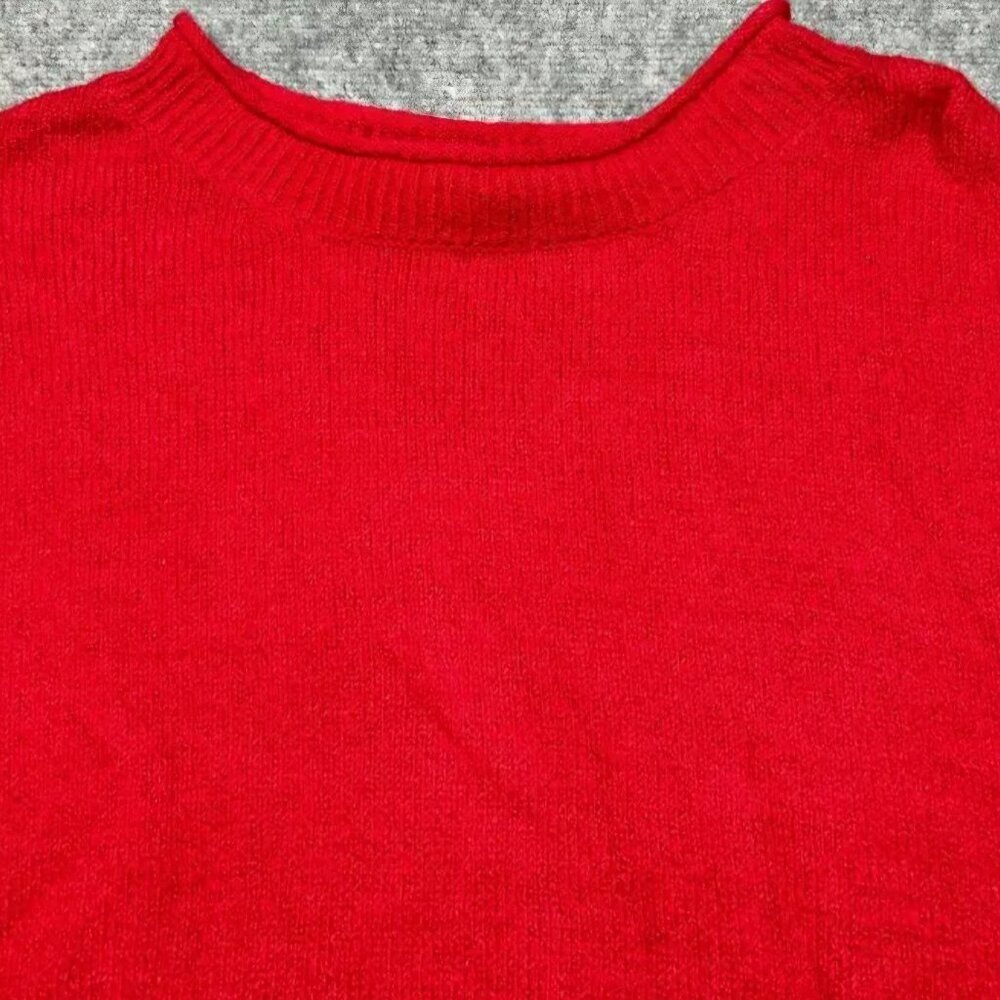 Boutique Plus Vibrant red Stretch Festive Comfy Mock Neck Classic sweater 3X